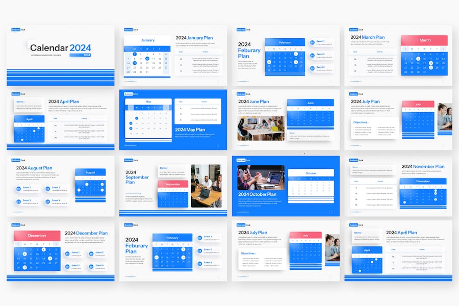 2024电子日历工作日期安排规划keynote模板 - 顶尖PPT