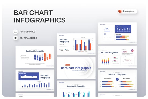 条形图数据信息图形PPT模板 - 顶尖PPT