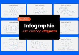 线性圆圈重叠图形PPT模板 - 顶尖PPT