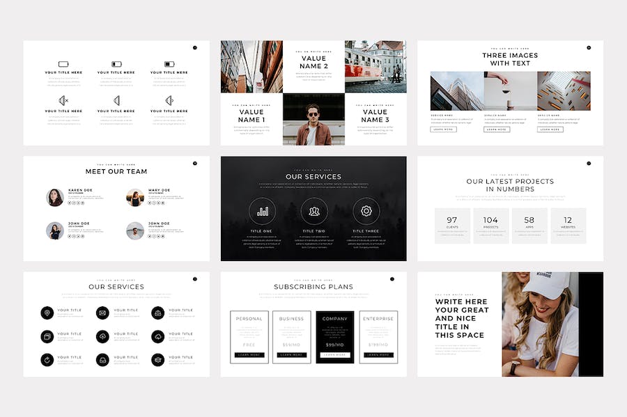黑灰色商业计划企业合作营销策划多用途PPT模板 - 顶尖PPT
