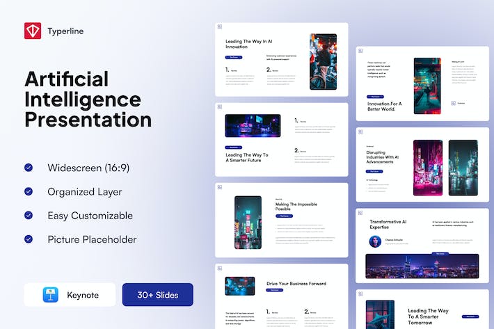 人工智能认知技术应用PPT模板 - 顶尖PPT