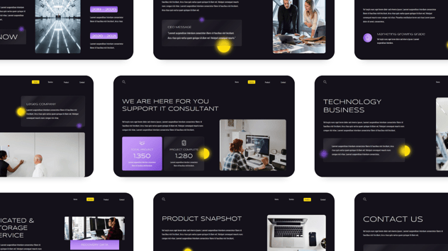 紫黄配色技术展示业务合作PPT模板 - 顶尖PPT