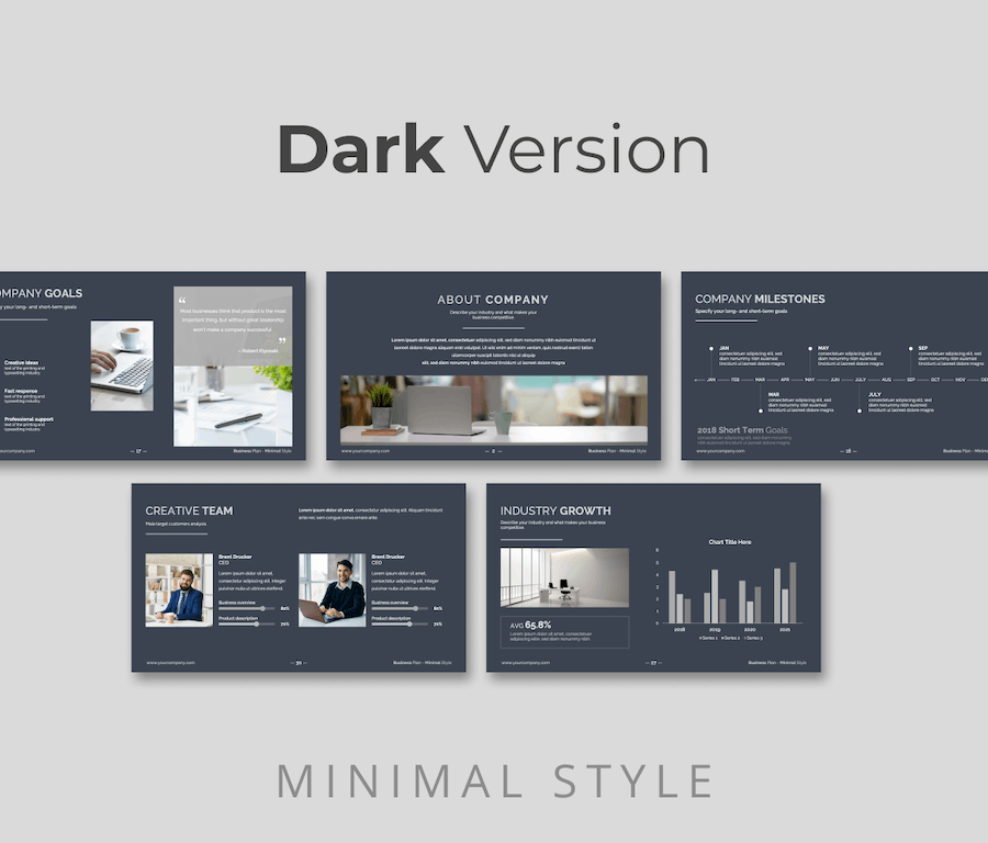 极简风格室内设计商业计划书PPT模板 - 顶尖PPT