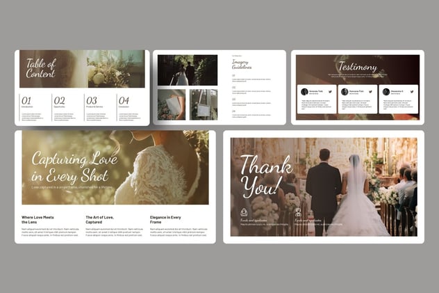 白棕色婚礼摄影keynote模板 - 顶尖PPT