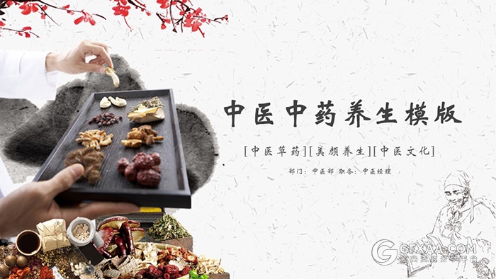 古香古色中药中医文化中医养生ppt模板 - 顶尖PPT