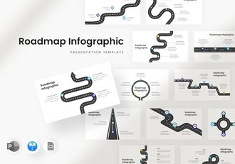 路线图信息图表规划Keynote模板 - 顶尖PPT