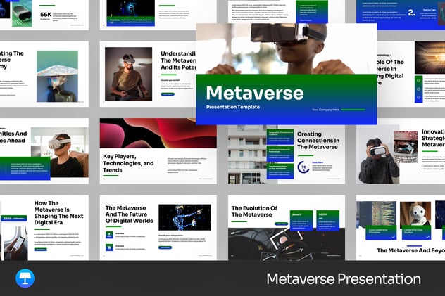 元宇宙网络科技AI Keynote模板 - 顶尖PPT