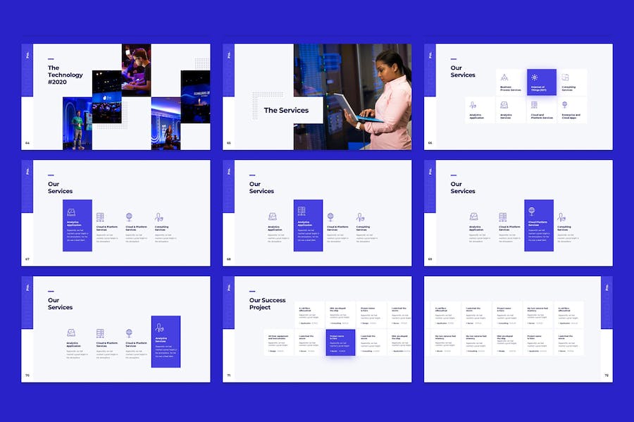 扁平化高端商务商业风格PPT模板 - 顶尖PPT