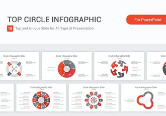 顶部圆形信息图形PPT模板 - 顶尖PPT