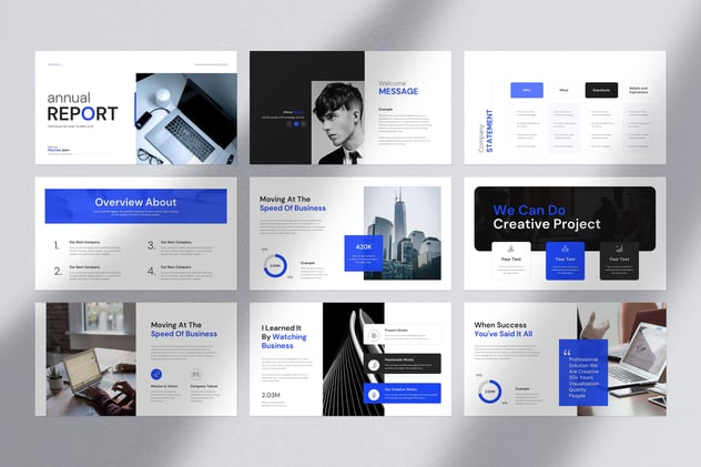 年度报告PowerPoint演示模板 - 顶尖PPT