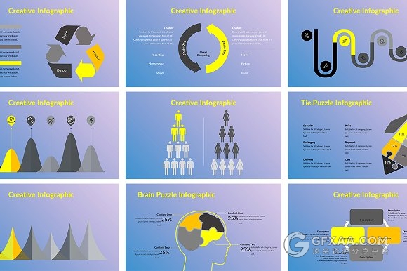 96页紫蓝渐变色系工作总结汇报keynote模板 - 顶尖PPT