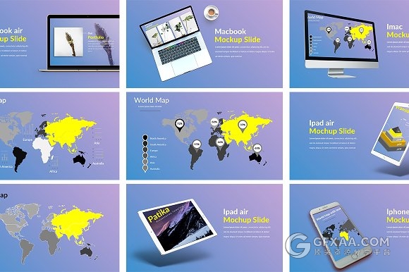 96页紫蓝渐变色系工作总结汇报keynote模板 - 顶尖PPT