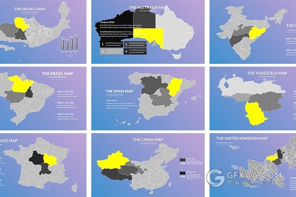 96页紫蓝渐变色系工作总结汇报keynote模板 - 顶尖PPT