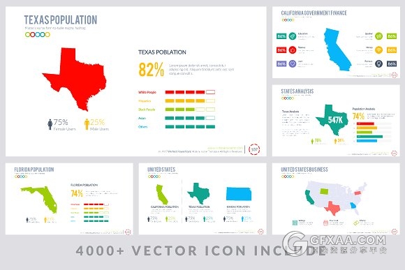 165页卡通风格立体多色系图形图表PPT模板 - 顶尖PPT