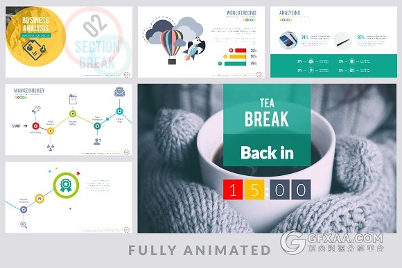 165页卡通风格立体多色系图形图表PPT模板 - 顶尖PPT