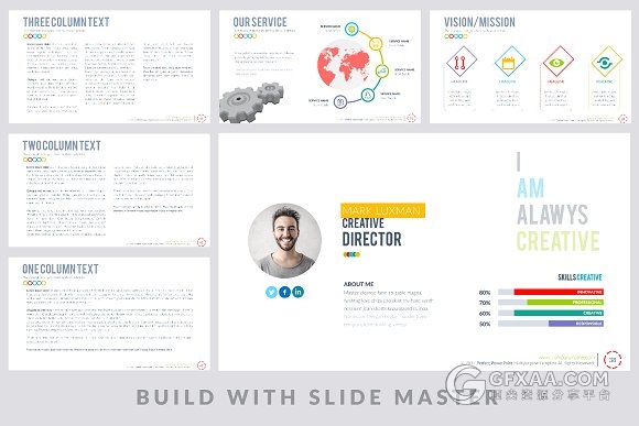 165页卡通风格立体多色系图形图表PPT模板 - 顶尖PPT