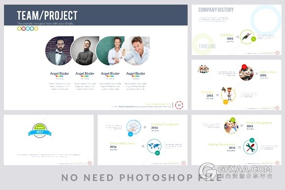 165页卡通风格立体多色系图形图表PPT模板 - 顶尖PPT