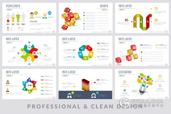 165页卡通风格立体多色系图形图表PPT模板 - 顶尖PPT