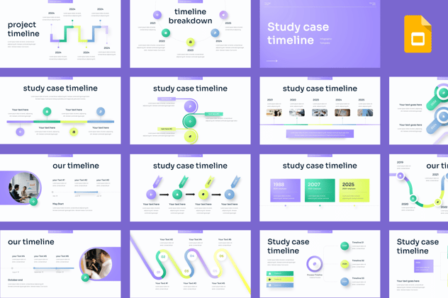 科研项目研究案例全阶段时间线图形PPT模板 - 顶尖PPT