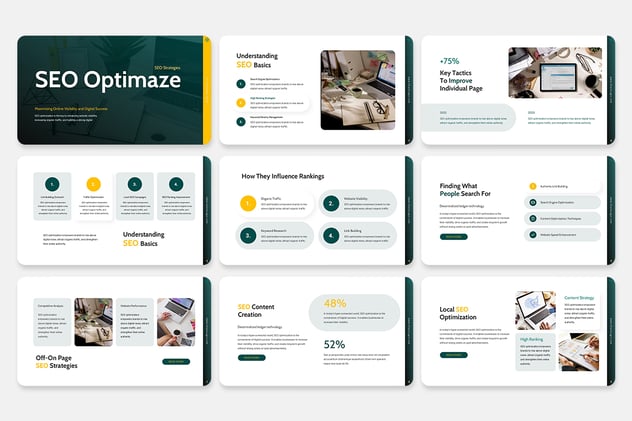 SEO优化指南PPT演示模板 - 顶尖PPT