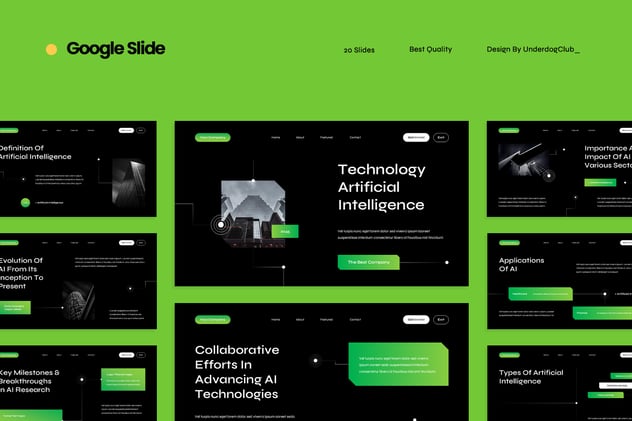 科技技术人工智能演示PPT模板 - 顶尖PPT