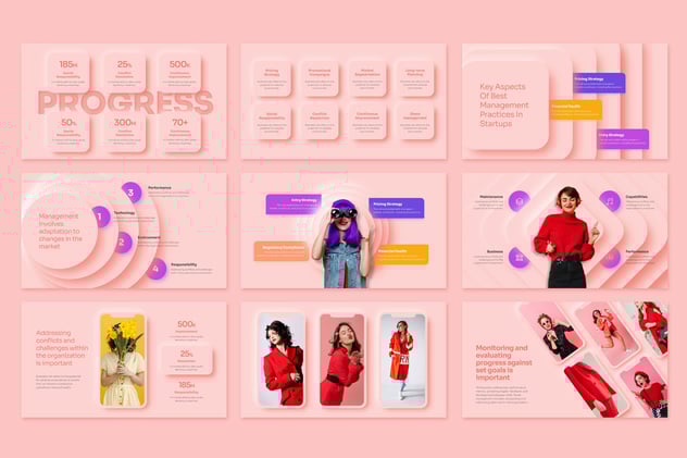 新拟态风格商务总结报告PPT模板 - 顶尖PPT