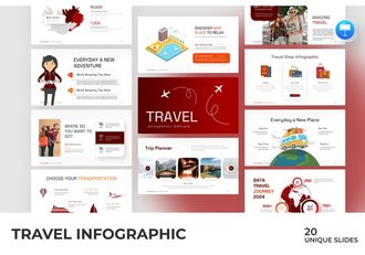 旅游行业数据可视化信息图形Keynote演示模板 - 顶尖PPT