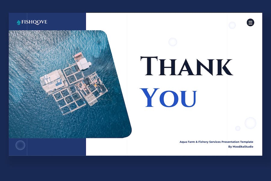 鱼湾水产农场渔业PPT模板 - 顶尖PPT