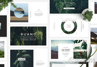 简约大气摄影图片展示杂志画册PPT模板 - 顶尖PPT