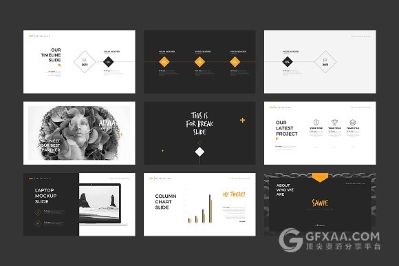 扁平化简约商务工作总结计划汇报PPT模板 - 顶尖PPT