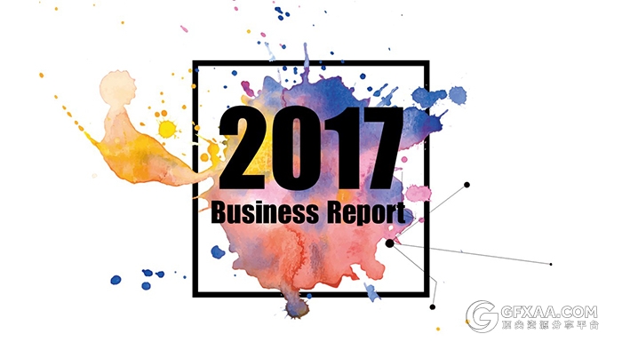 2017泼墨水彩艺术风格PPT模板 - 顶尖PPT