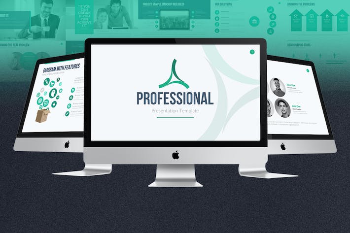 扁平化国外商业公司介绍业务展示PPT模板 - 顶尖PPT