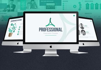 扁平化国外商业公司介绍业务展示PPT模板 - 顶尖PPT