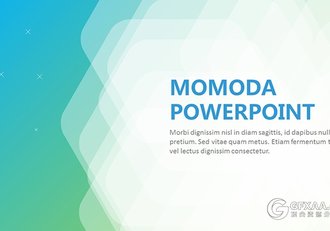 蓝绿渐变创意图形商务多用途PPT模板 - 顶尖PPT