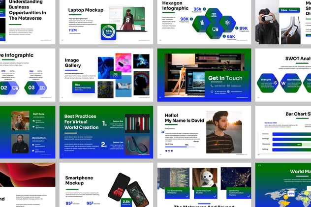 元宇宙网络科技AI Keynote模板 - 顶尖PPT