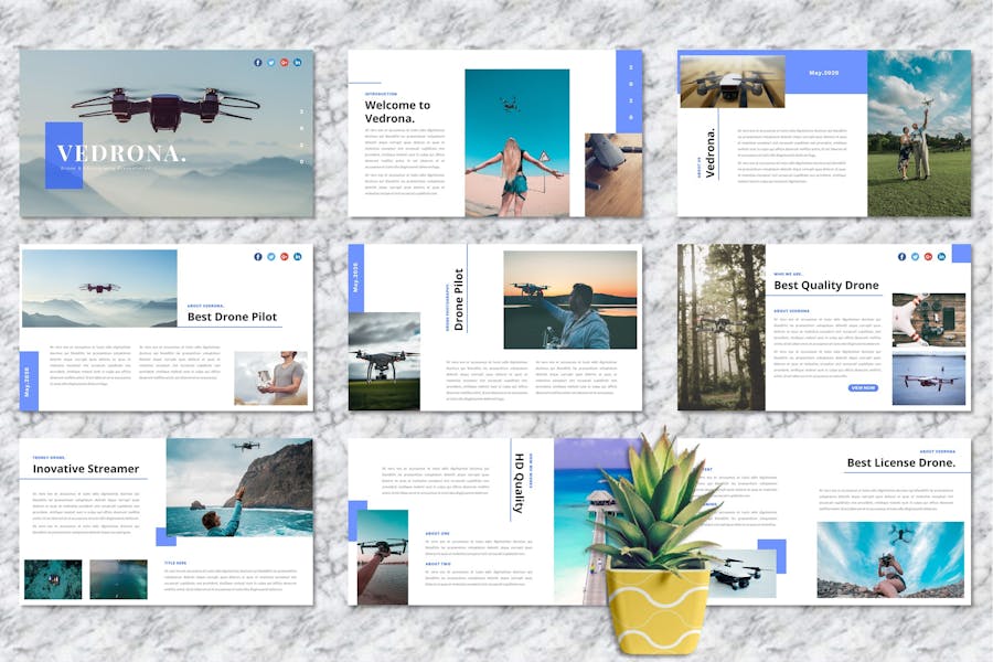 无人机摄影宣传keynote模板 - 顶尖PPT
