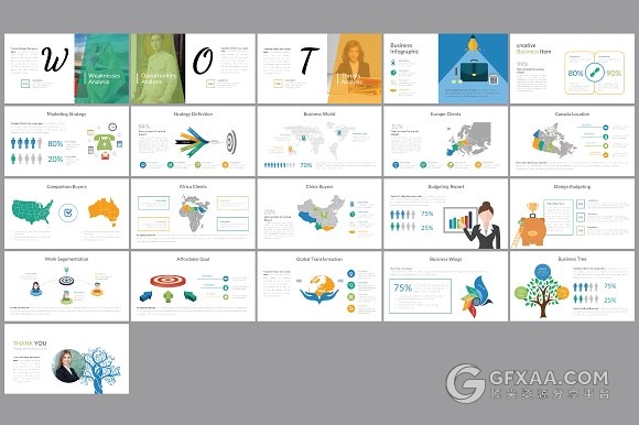 90多页欧美大气商务风格PPT模板 - 顶尖PPT