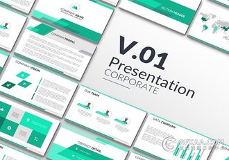 创意多边形组合公司团队介绍PPT模板 - 顶尖PPT