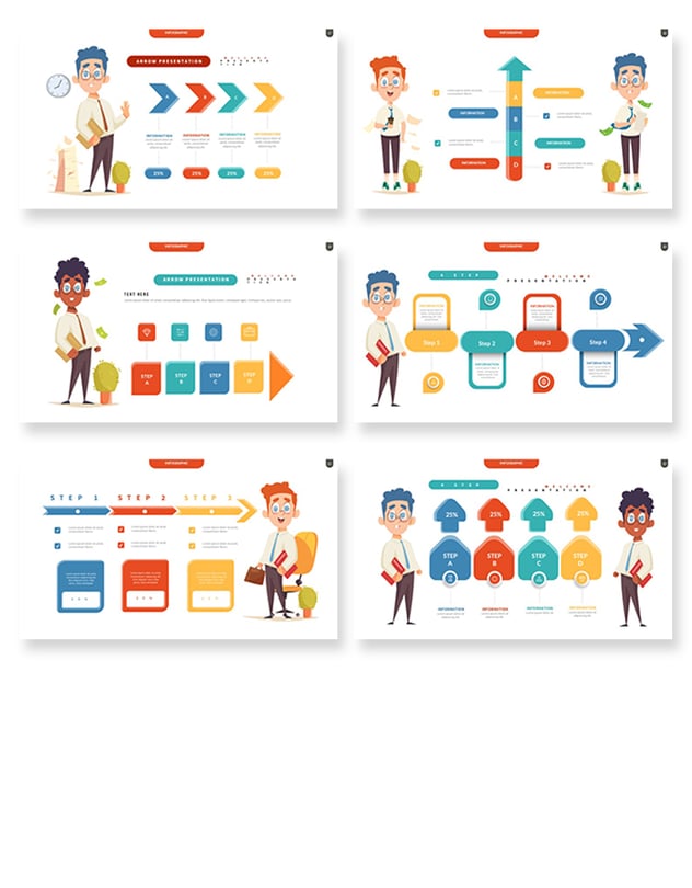 创意金融人物插画图形keynote模板 - 顶尖PPT