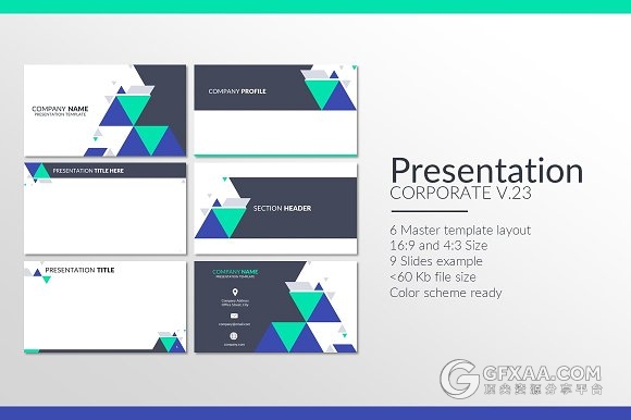 创意三角图形公司介绍多用途PPT模板 - 顶尖PPT