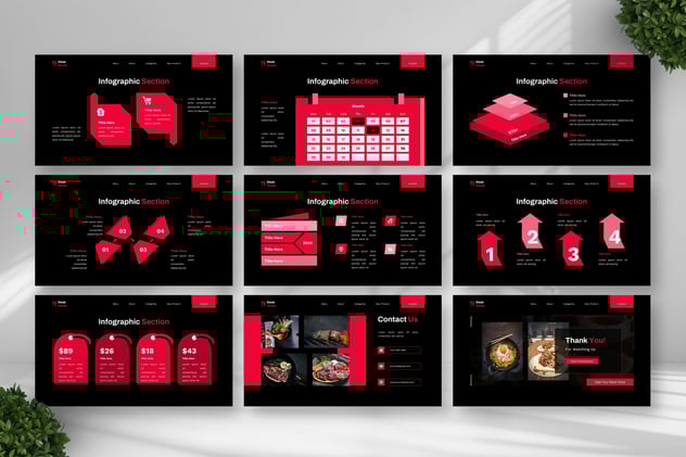 牛排馆美食主题keynote模板 - 顶尖PPT