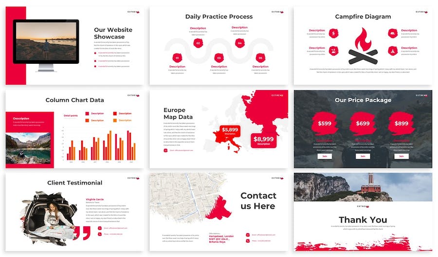 极限探险活动介绍纪录片宣传keynote模板 - 顶尖PPT