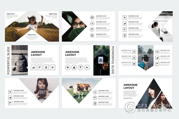 500多页简约商务多种逻辑图标PPT模板 - 顶尖PPT