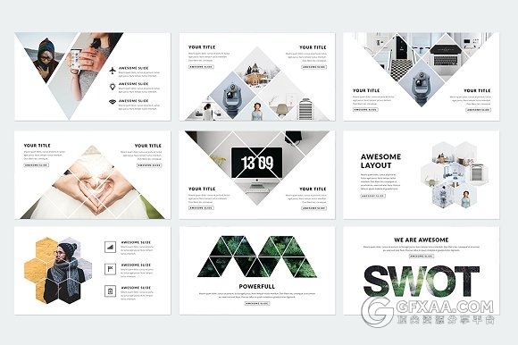 500多页简约商务多种逻辑图标PPT模板 - 顶尖PPT