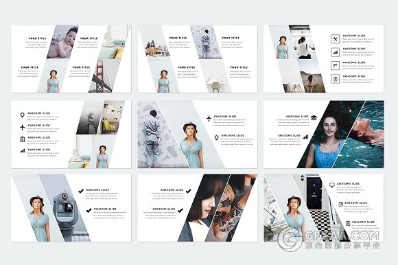 500多页简约商务多种逻辑图标PPT模板 - 顶尖PPT