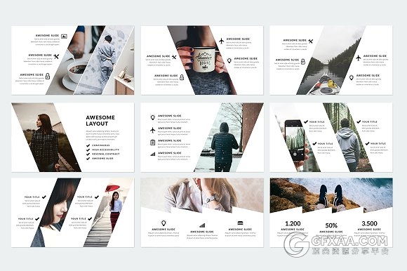 500多页简约商务多种逻辑图标PPT模板 - 顶尖PPT