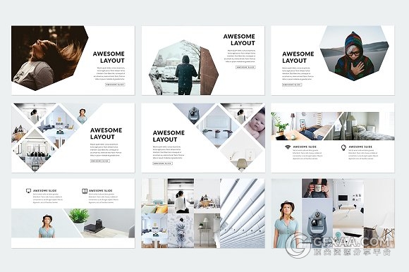 500多页简约商务多种逻辑图标PPT模板 - 顶尖PPT