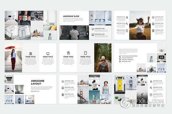 500多页简约商务多种逻辑图标PPT模板 - 顶尖PPT