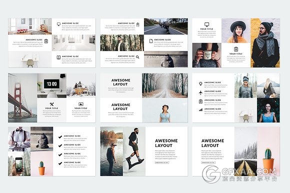 500多页简约商务多种逻辑图标PPT模板 - 顶尖PPT