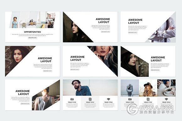 500多页简约商务多种逻辑图标PPT模板 - 顶尖PPT